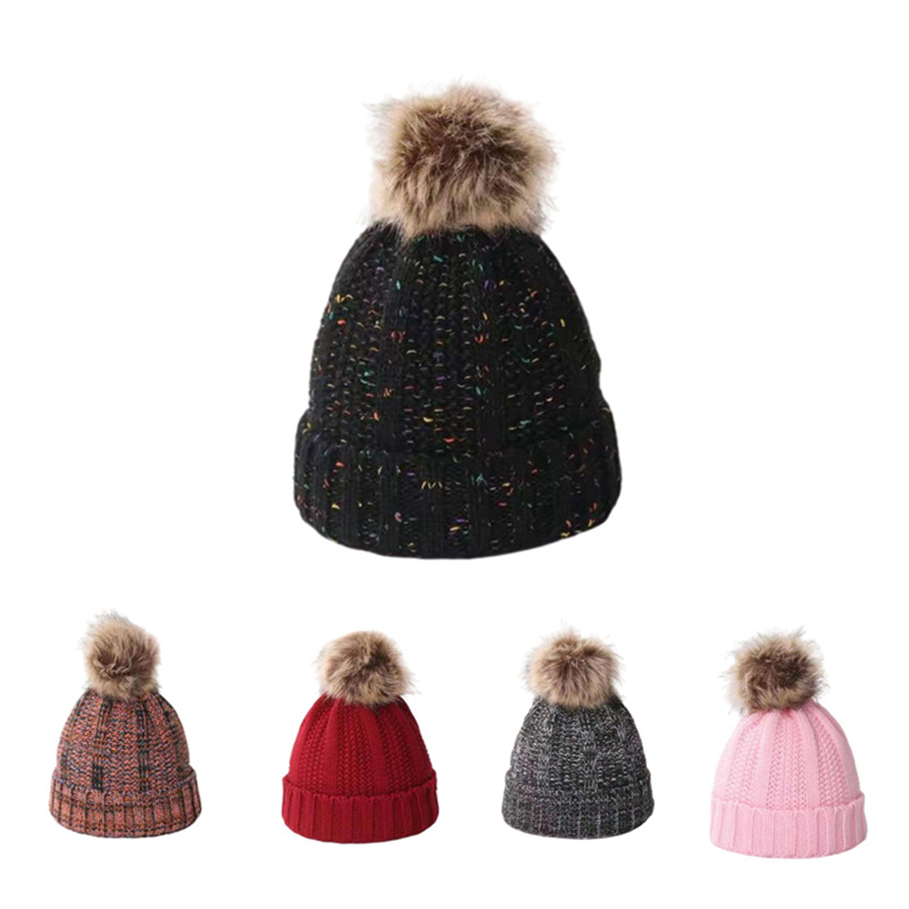 Winter Pom Knitted Beanie Hat 2