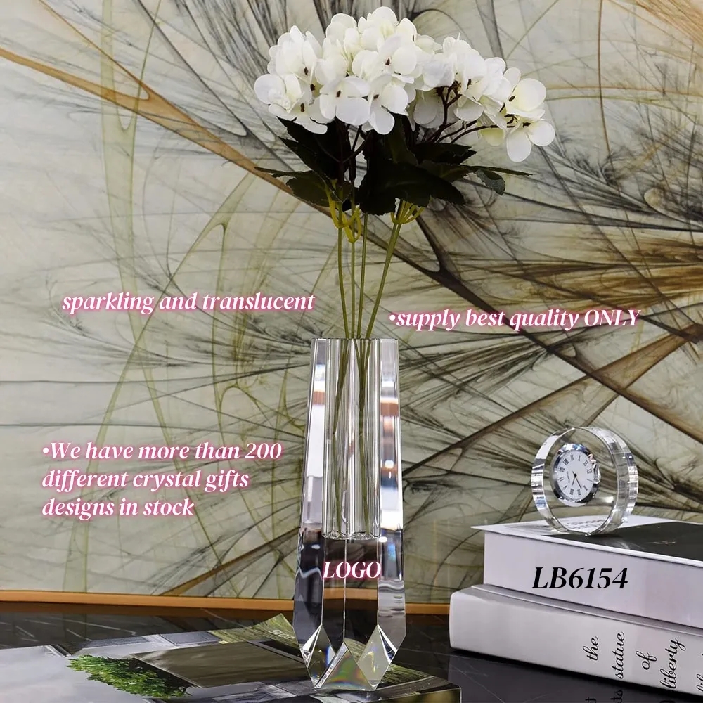Tall Skinny Crystal Glass Vase for Wedding Centerpiece 4