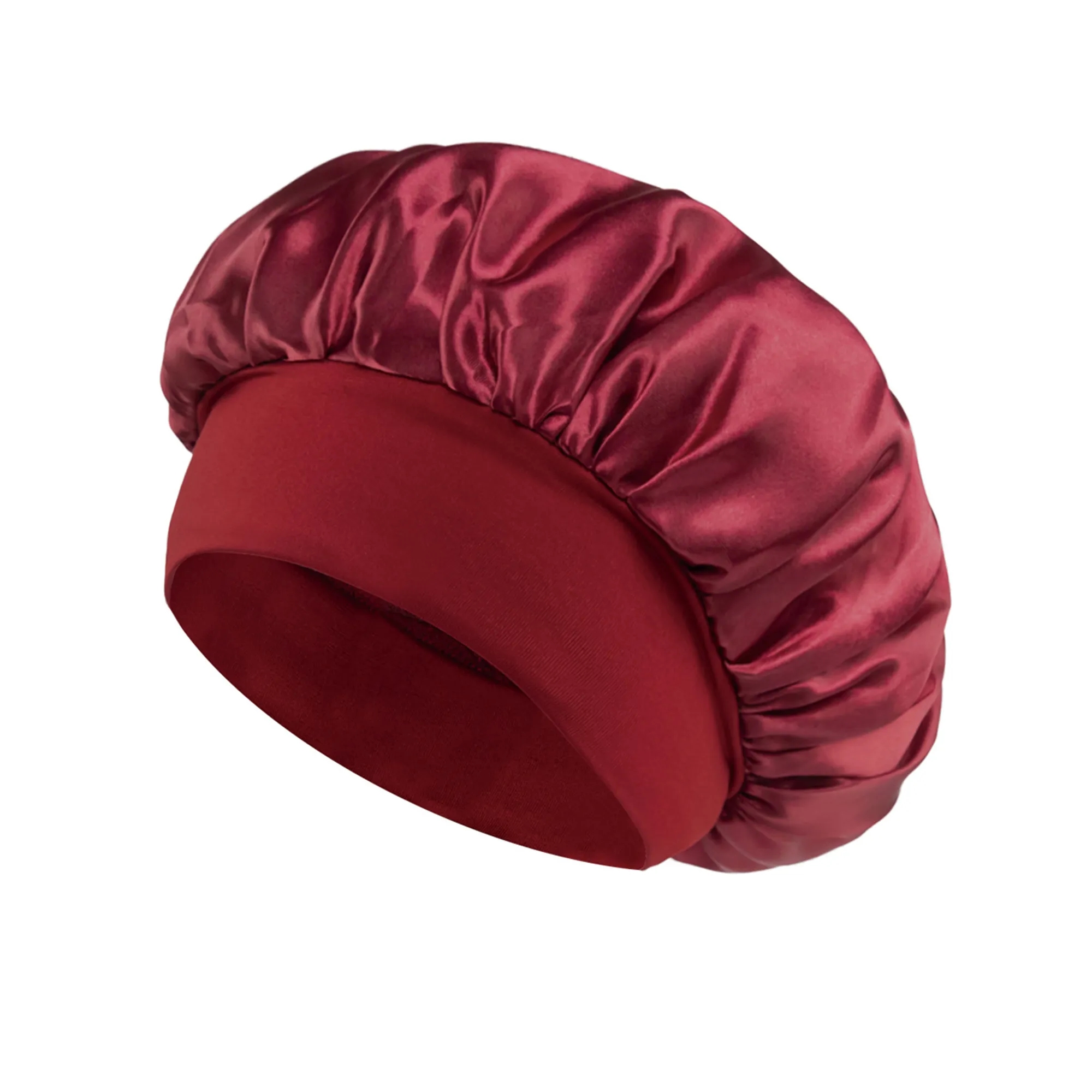Pure Color Wide-Band Elastic Sleep Cap 8
