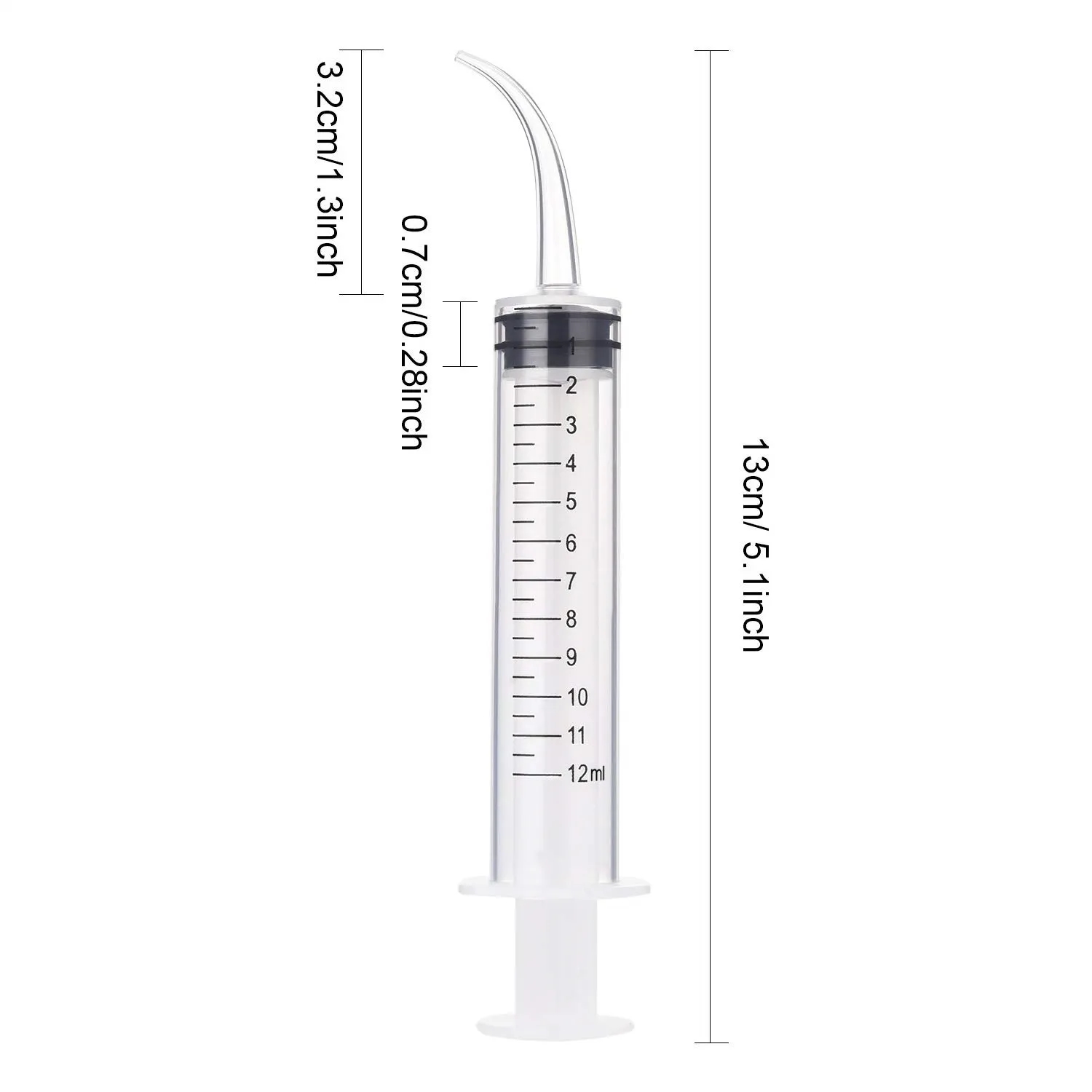 Dental Irrigation Syringe with Curved Tip 2