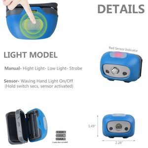 Sensor Activated Headlamp Flashlight With Sensor Modes 2