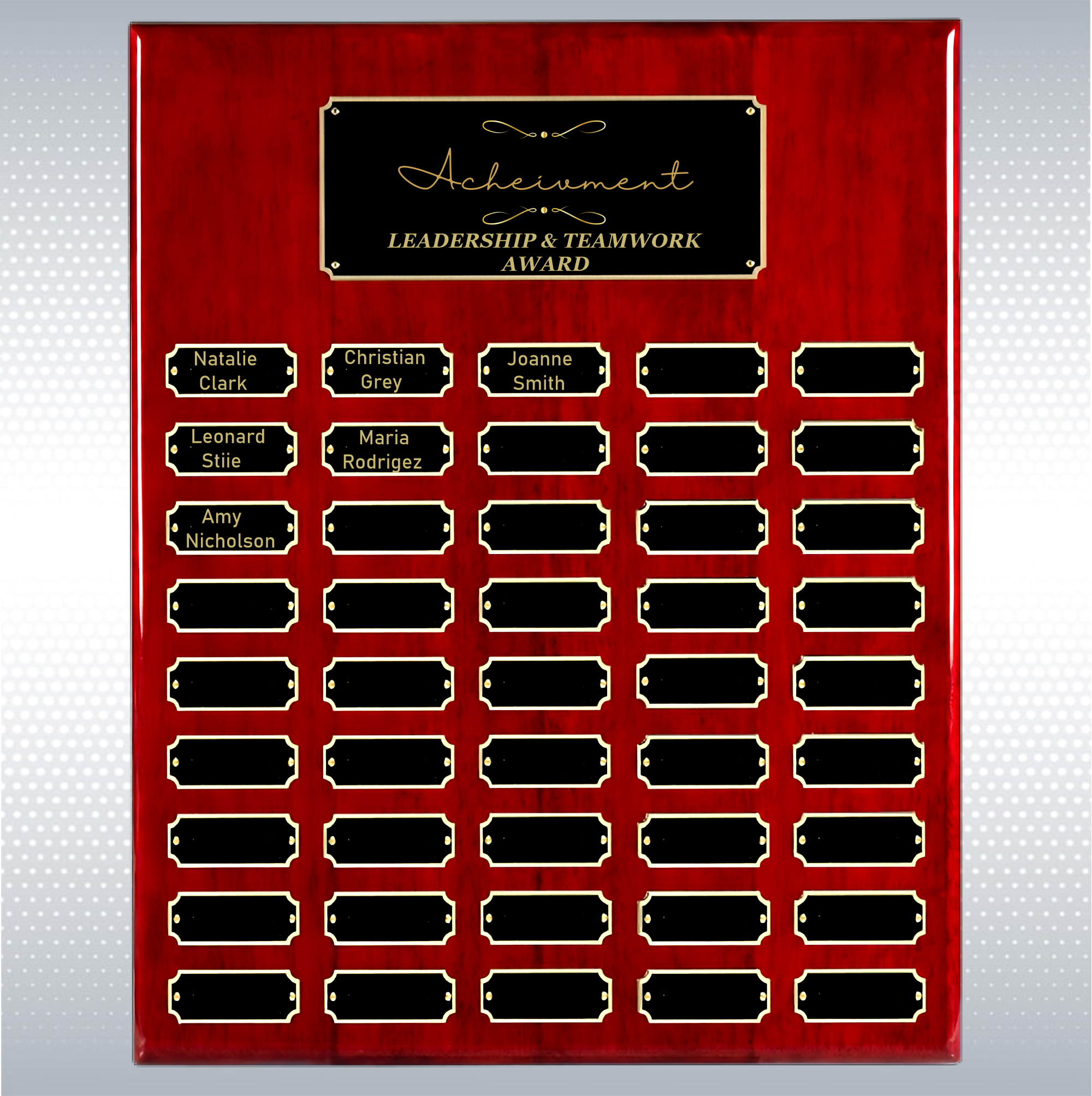 Rosewood Piano Finish 45 Plate Perpetual Plaque (16" x 20") 2
