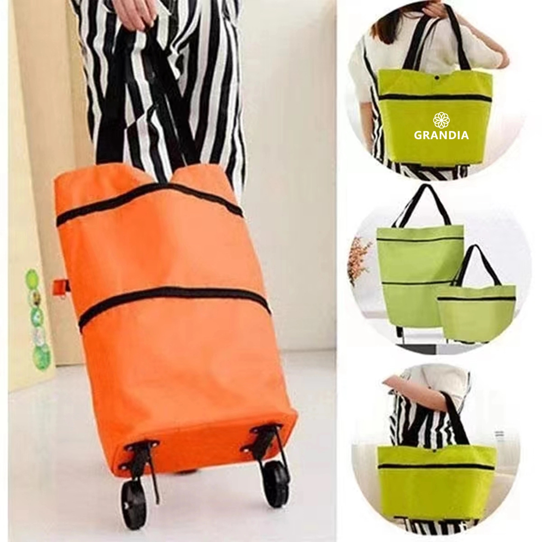 Folding Trolley Bag with Wheels 4