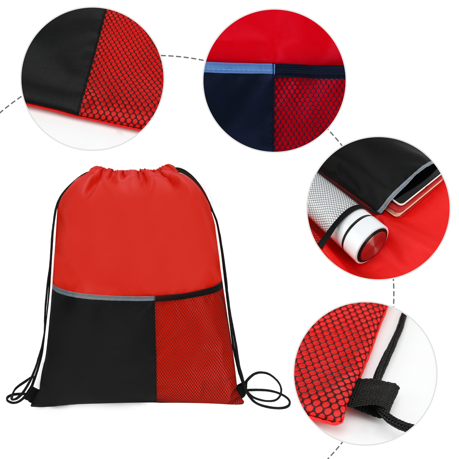 Dual Pocket Drawstring Backpack 8