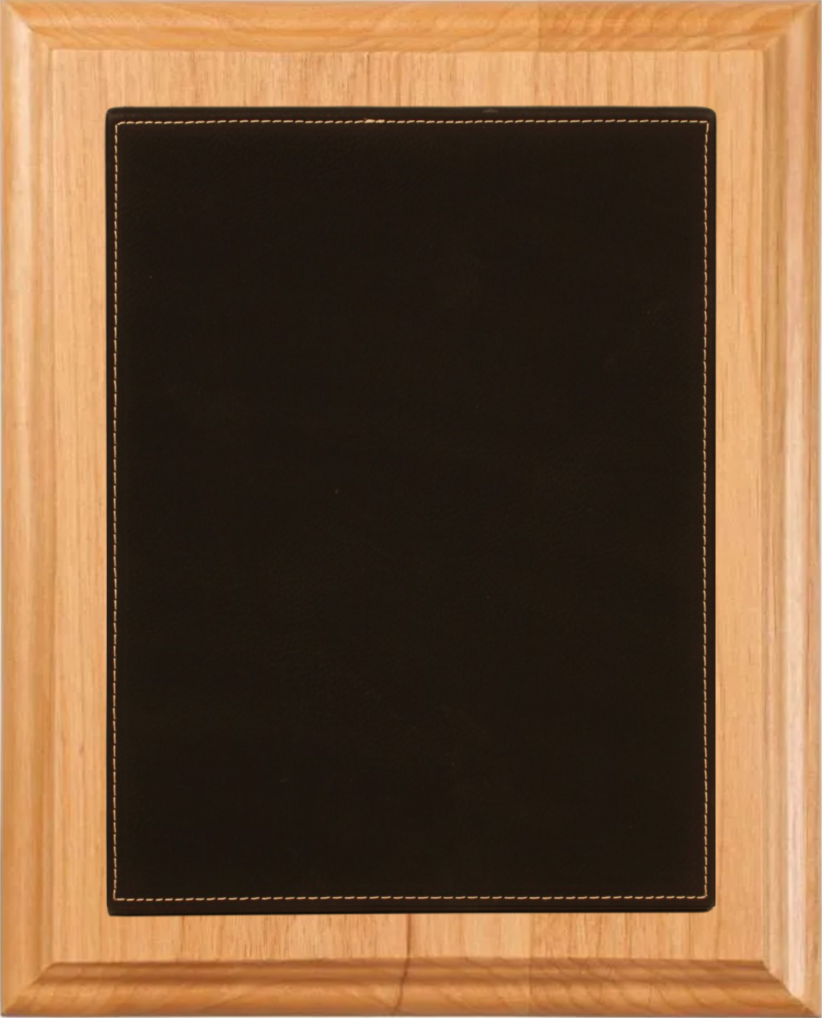 8" X 10" Alder Wood Plaque W/ Leather Plate 7