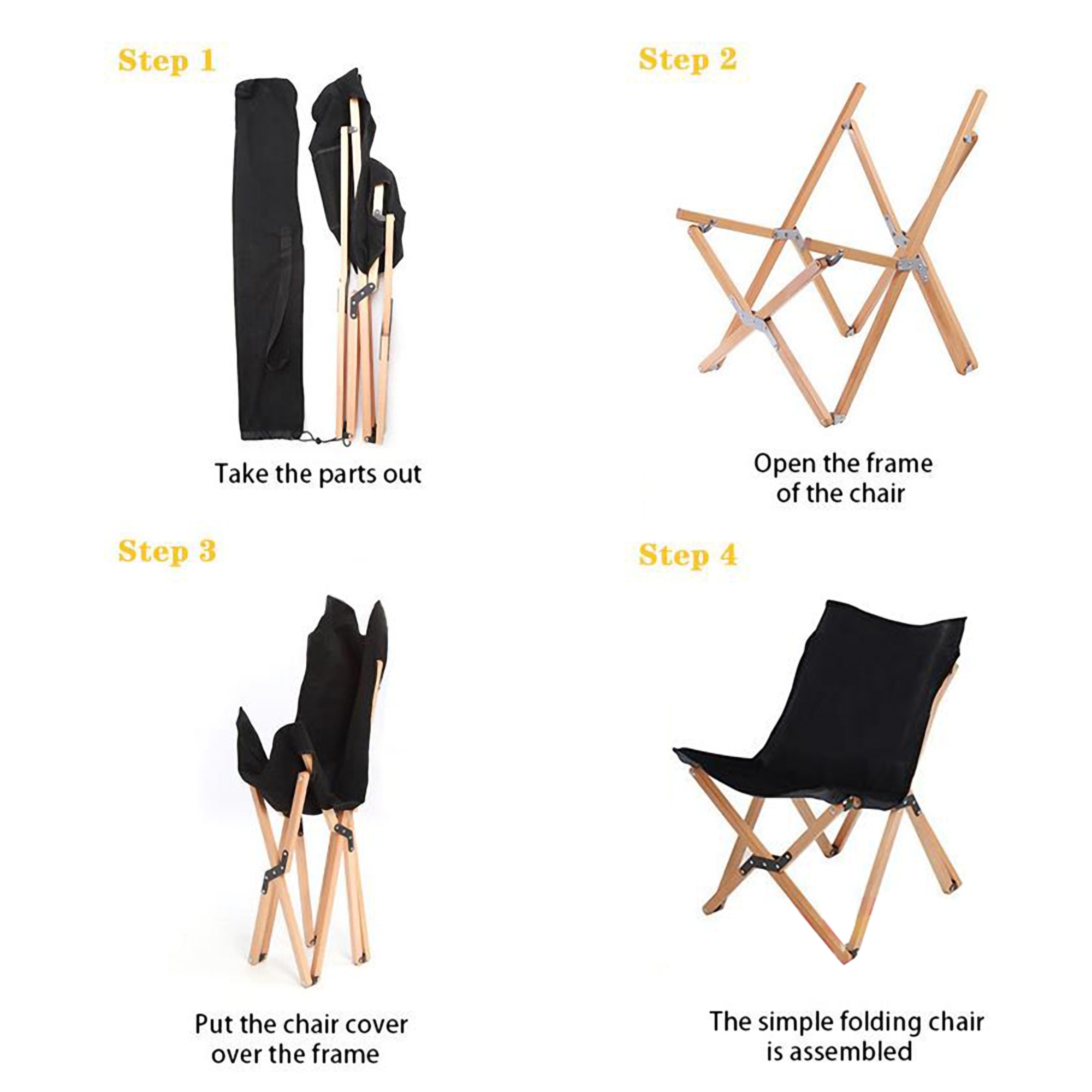 Portable Foldable Wooden Chair 2