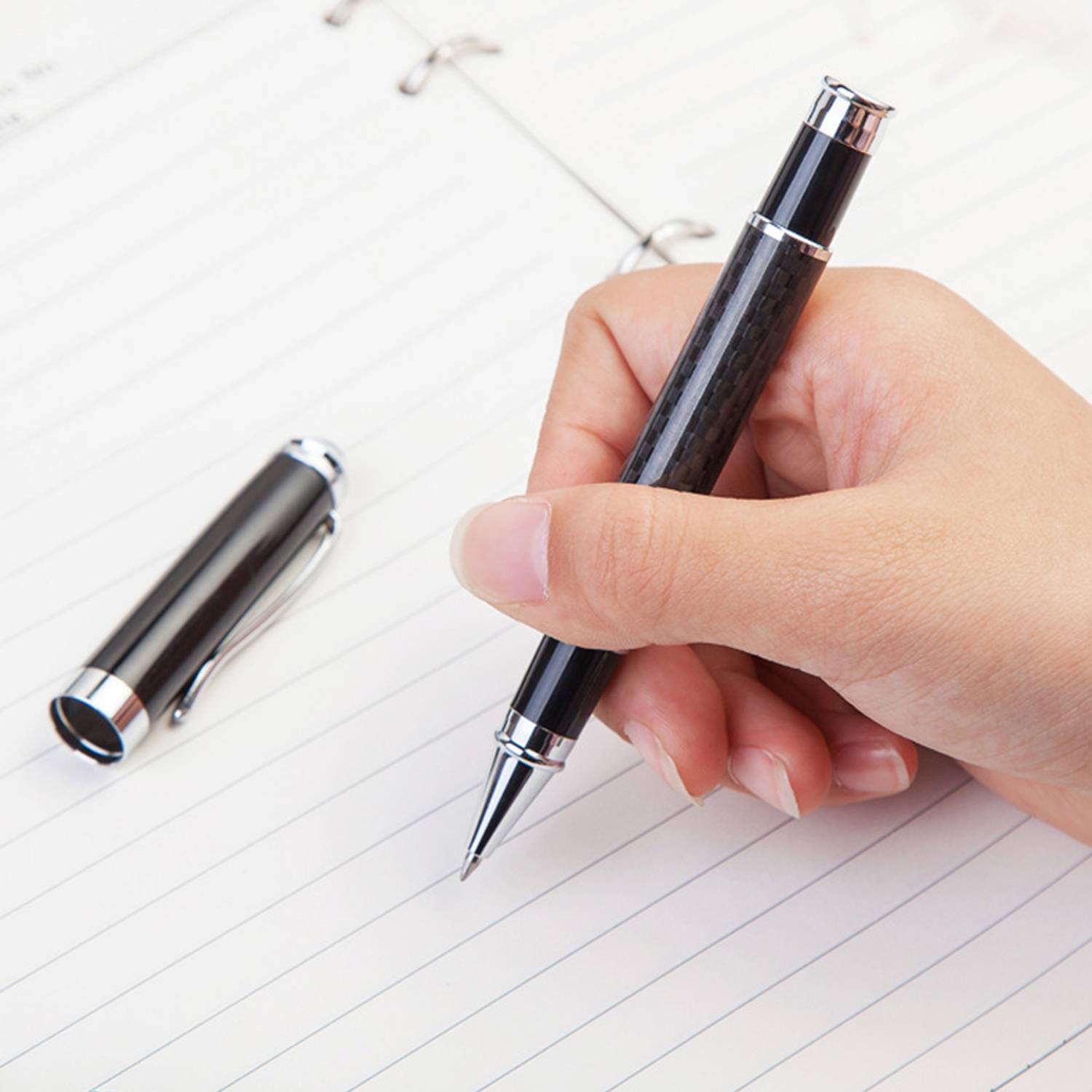 Advertising Conference Carbon Fiber Black Signature Pen 4