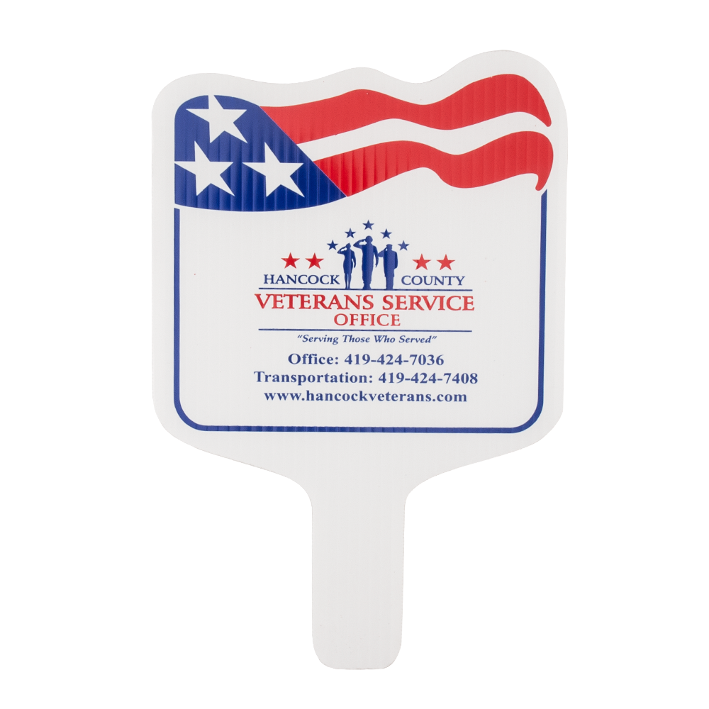 Patriotic Flag Shape Hand Fan, Screen Printed 14