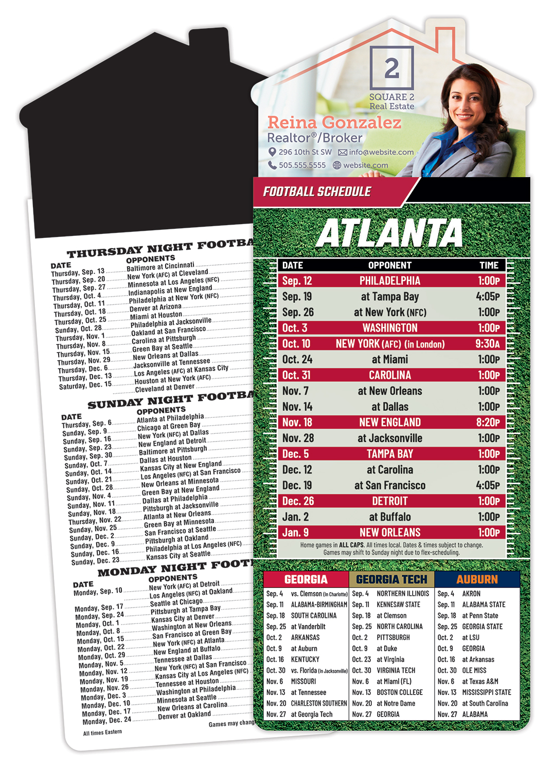 Magna-Card House Shape Magnet Football Schedules (3.5x9)