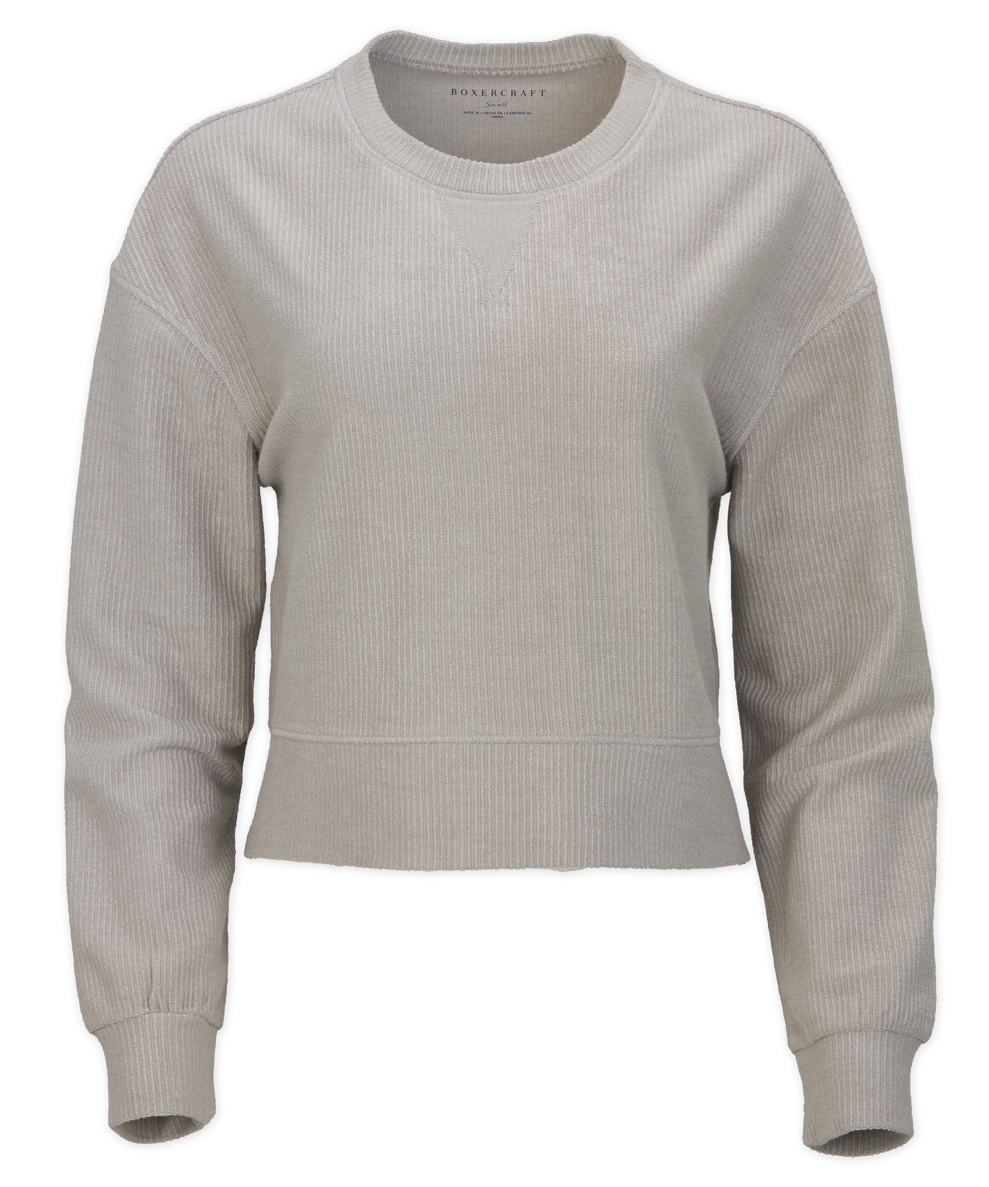 BOXERCRAFT RIB KNIT CORDED BOXY CREW 8