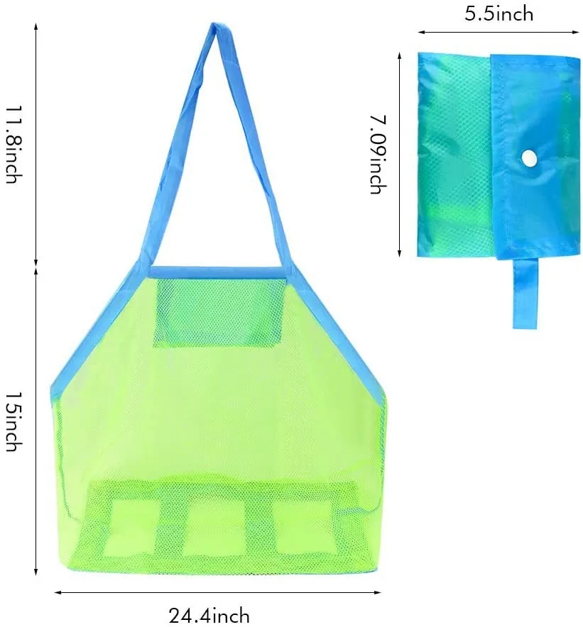 Portable Foldable Mesh Beach Tote Bag 2