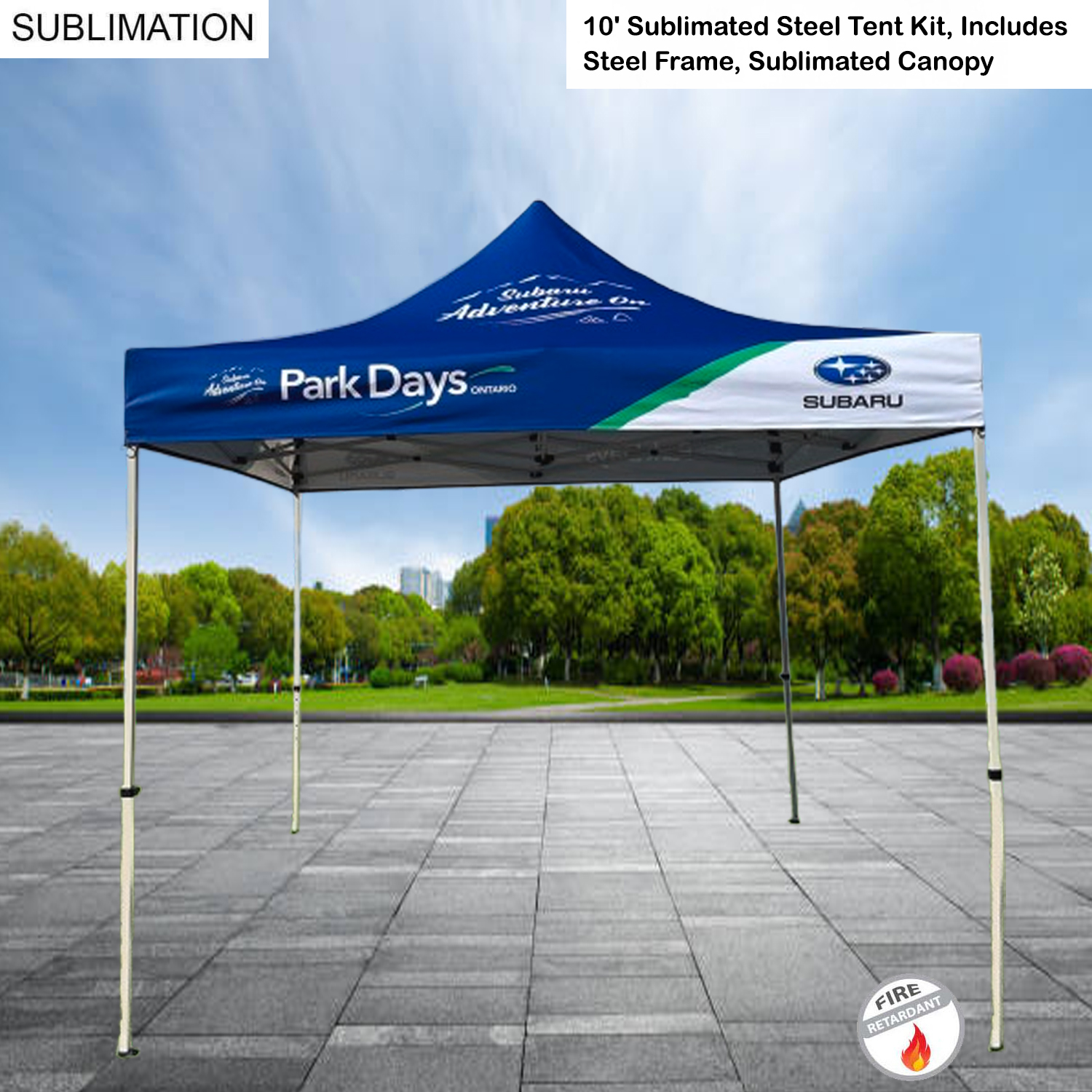 10' Steel Tent Kit, Includes Steel Frame and Sublimated Canopy Only 15