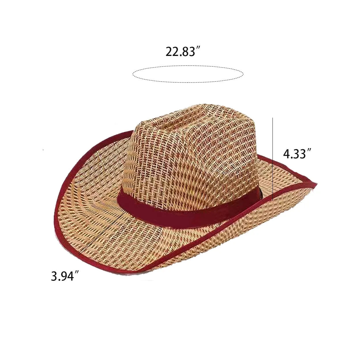 Unisex Woven Straw Round Up Summer Beach Wide Brim Hat 3