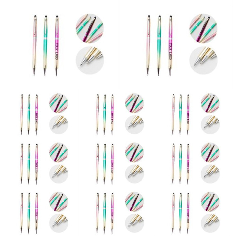 Gradient Metal Ballpoint Pen With Touch Screen
