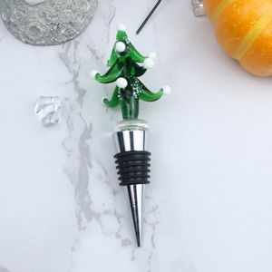 Festive Green Christmas Tree Wine Cork Bottle Stopper 6
