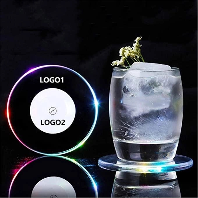 Acrylic LED Luminous Cocktail Cup Coaster 2