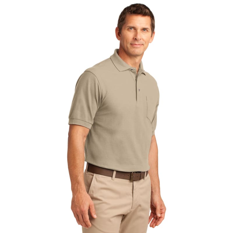 Port Authority Silk Touch Polo With Pocket. 40