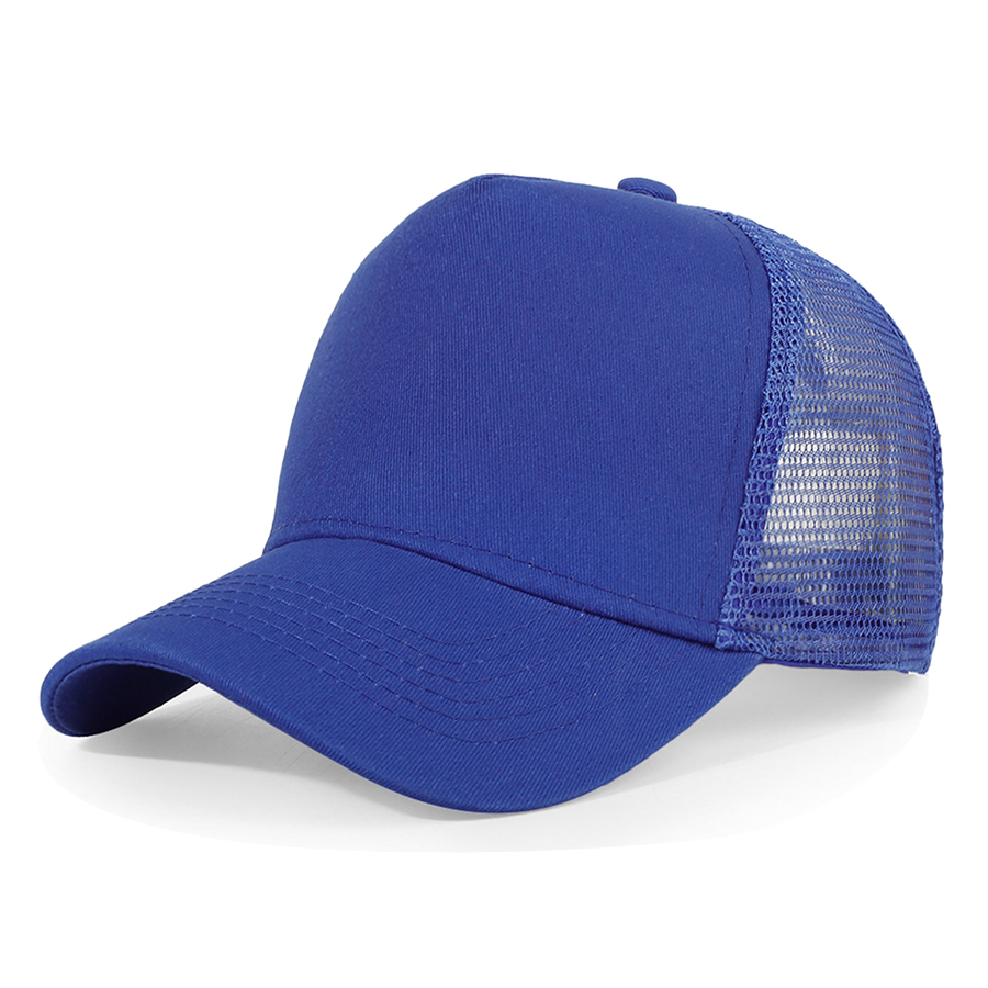 Stock Solid Color Cotton 5-Panel Trucker Cap 32