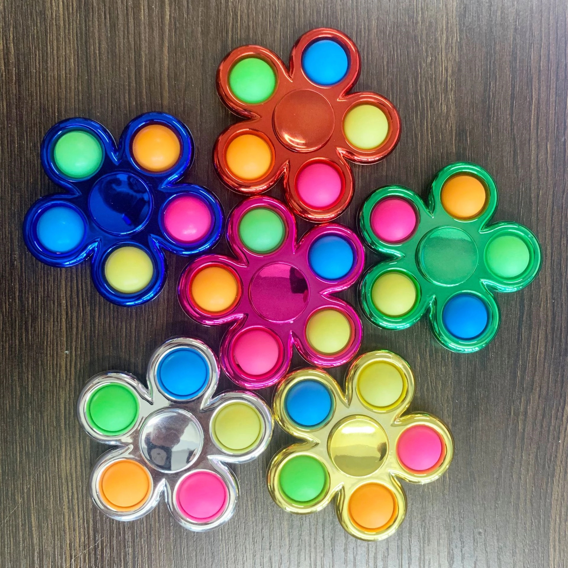 Push Pop Fidget Toy Anti-Stress Dimple Spinner 9