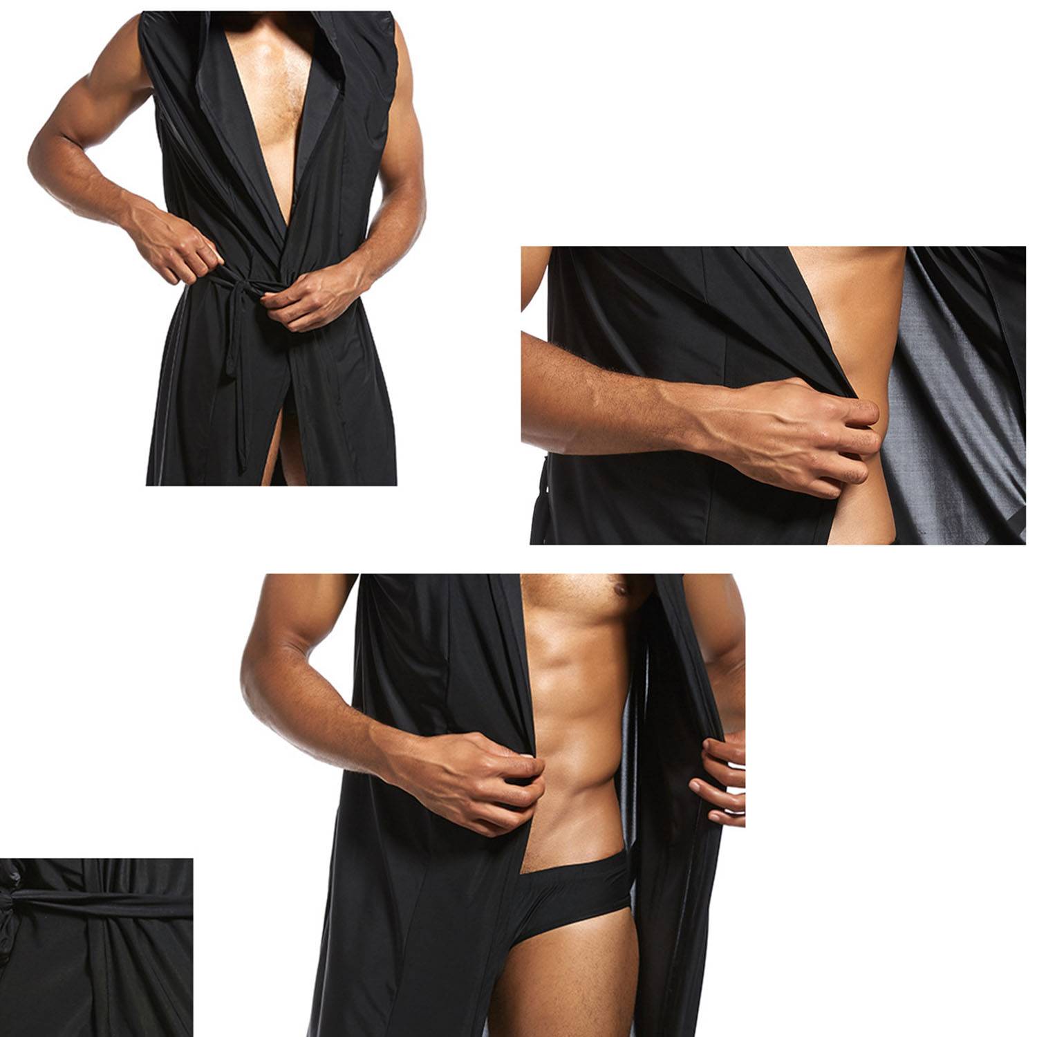 Ice Silk Fabric Bathrobe For Man 6