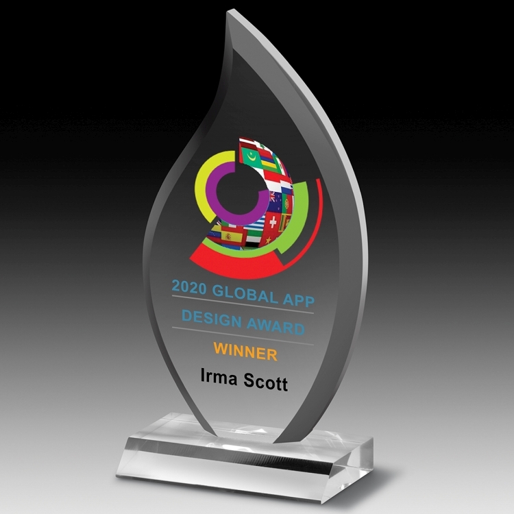 Multi-Faceted Acrylic Award (5" x 9 1/2" x 3/4") - 4 Color Process 3
