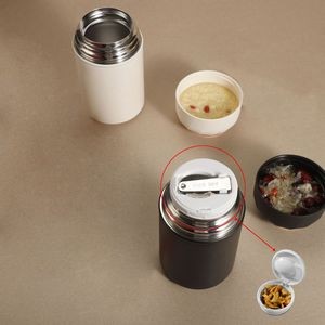 850ml Stainless Steel Food Cup With Double Wall Insulation Foldable Spoon 16