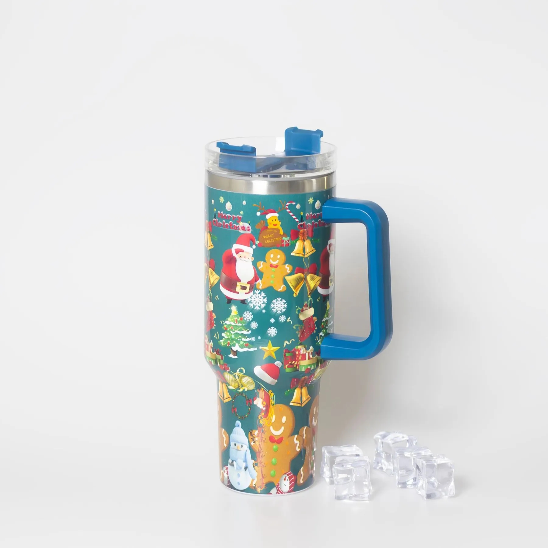 Christmas Theme 40 Oz. Vacuum Tumbler with Lid and Straw 5
