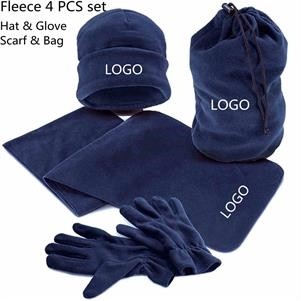 Winter Fleece Hat Glove Scarf Bag 4 pcs Set 3