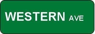 42" x 9" Custom Street Signs with standard vinyl lettering on two sides. 1