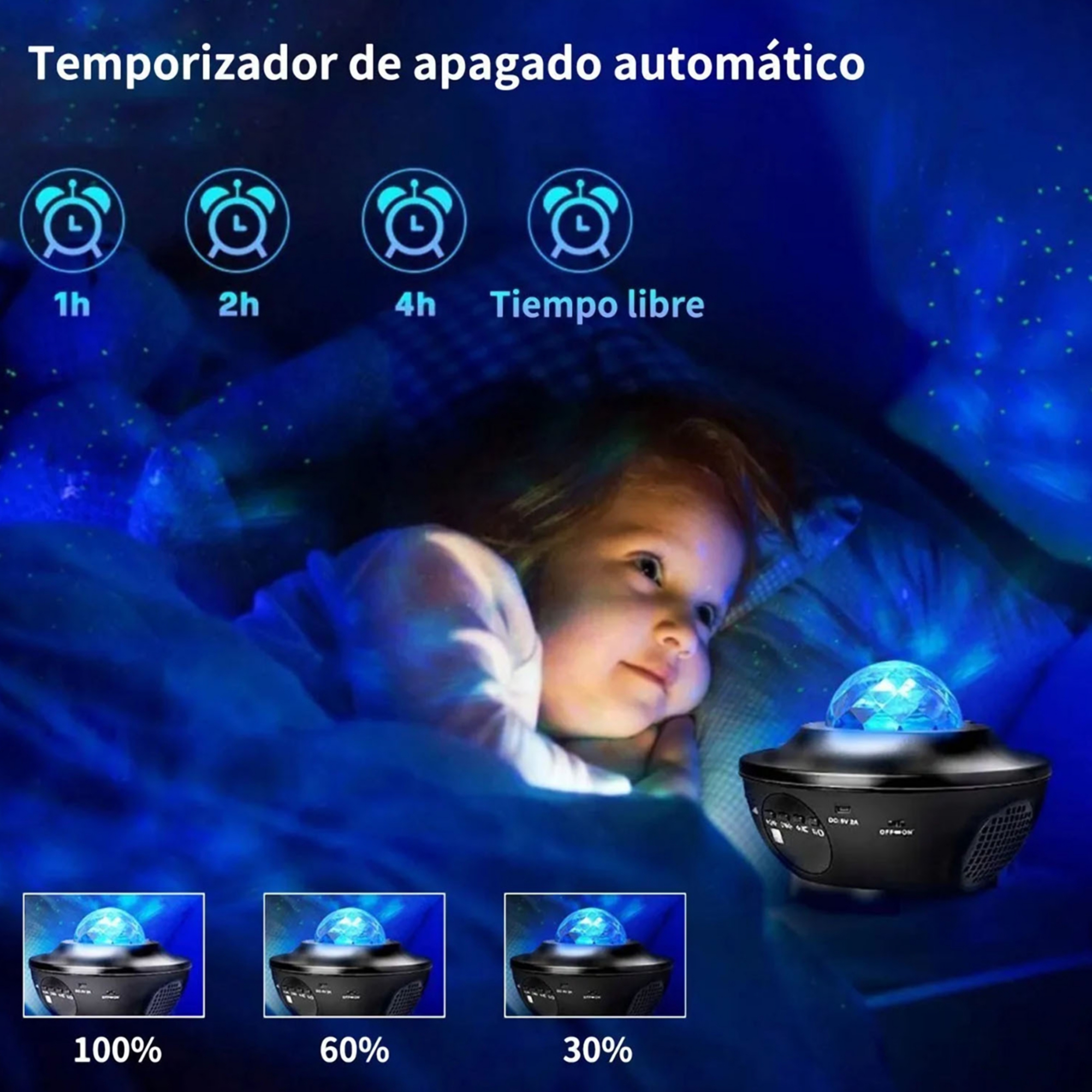 Star Projector Night Lamp w/Bluetooth Music Player 3