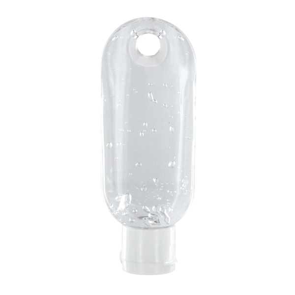 1.9 oz. Clear Sanitizer in Clear Bottle with Carabiner 30