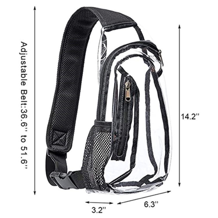 Clear Sling Bag Stadium Approved Transparent Casual Chest Daypack 13
