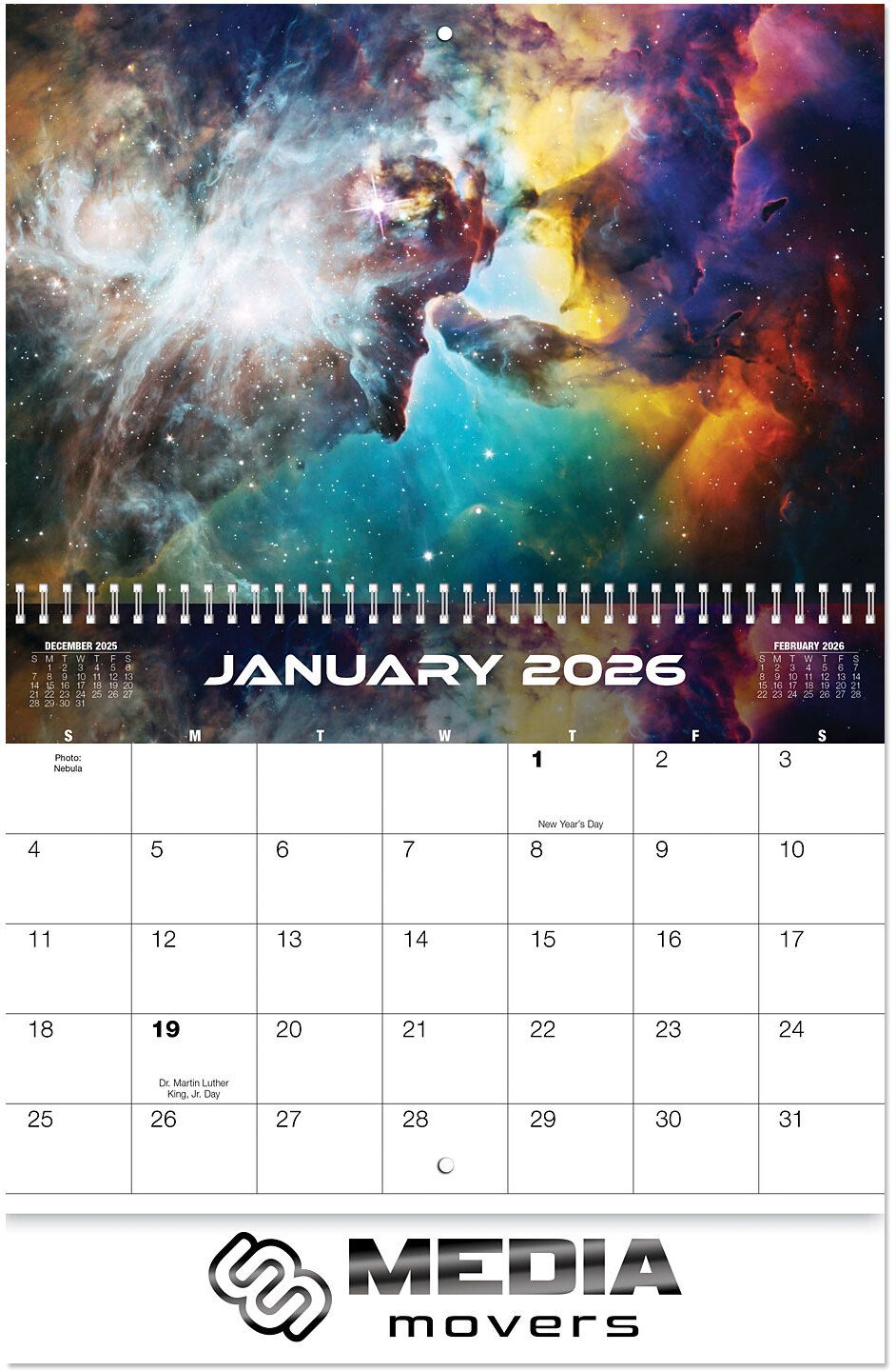 LUXE IMAGES FROM SPACE SPIRAL WALL CALENDAR 18