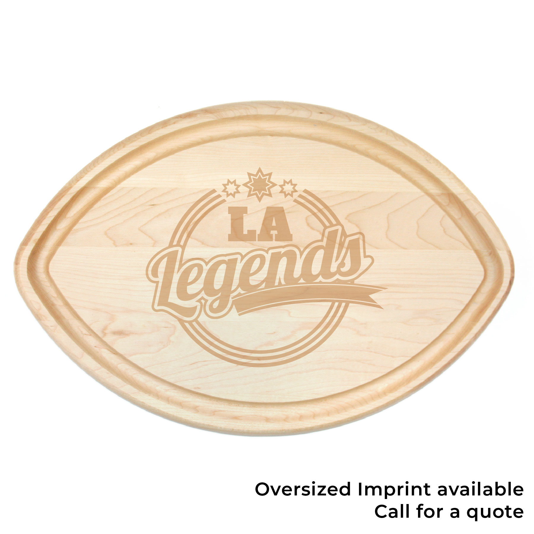 Maple Football-Shaped Cutting Board w/ Juice Groove 5
