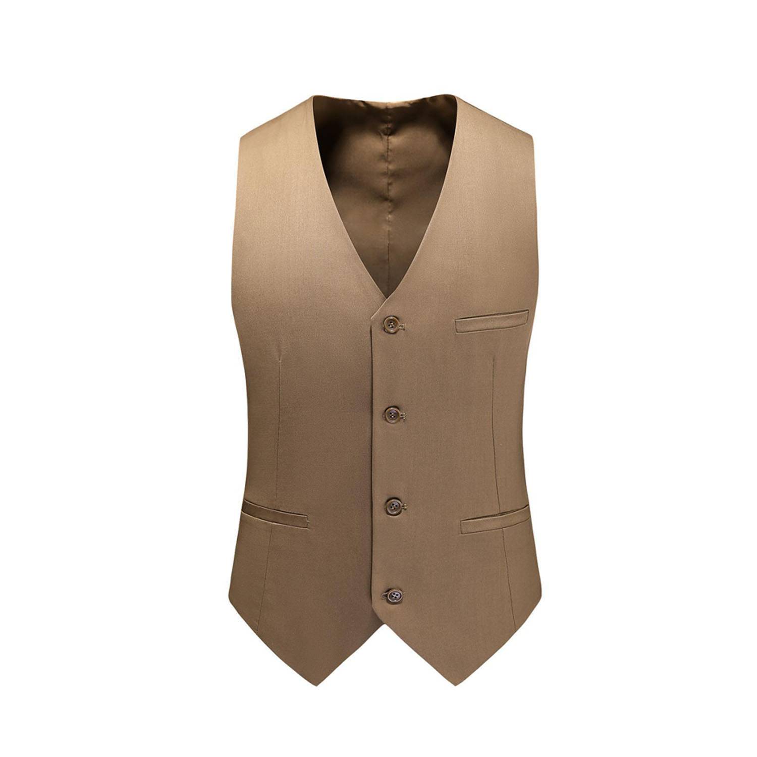 Men Adjustable Business Polyester Suit Vest for Comfort Fit 9