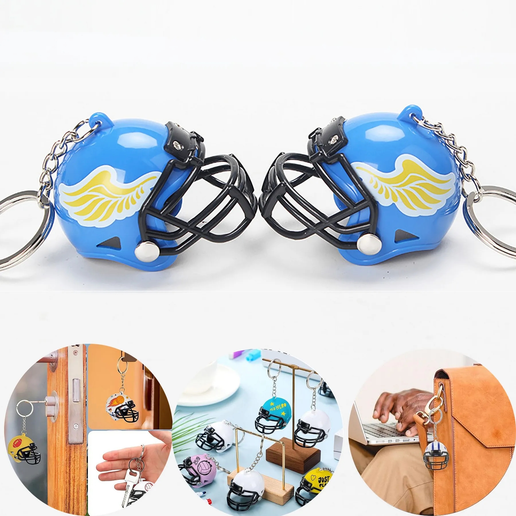 Mini Football Helmet Keychain 2