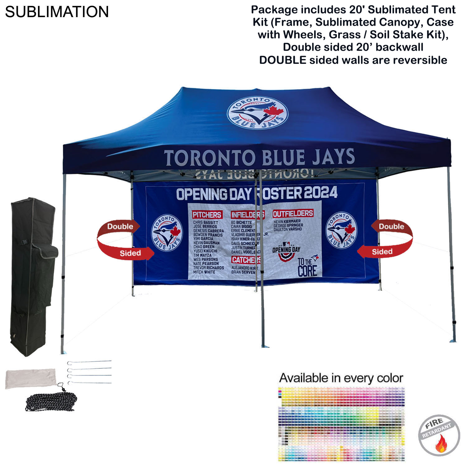 72Hr Fast Ship - 20' Sublimated Tent kit and Full DOUBLE sided 20' backwall 13