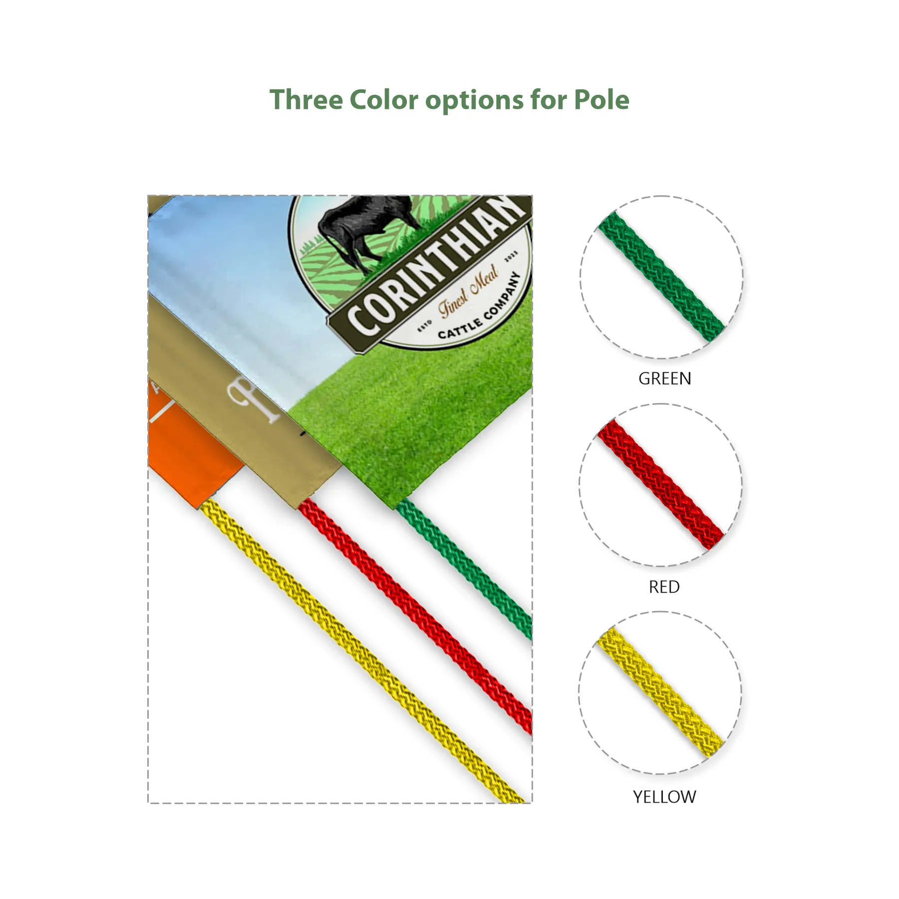 42" Red Whip Rod with 12"x12" Digitally printed Flag 4