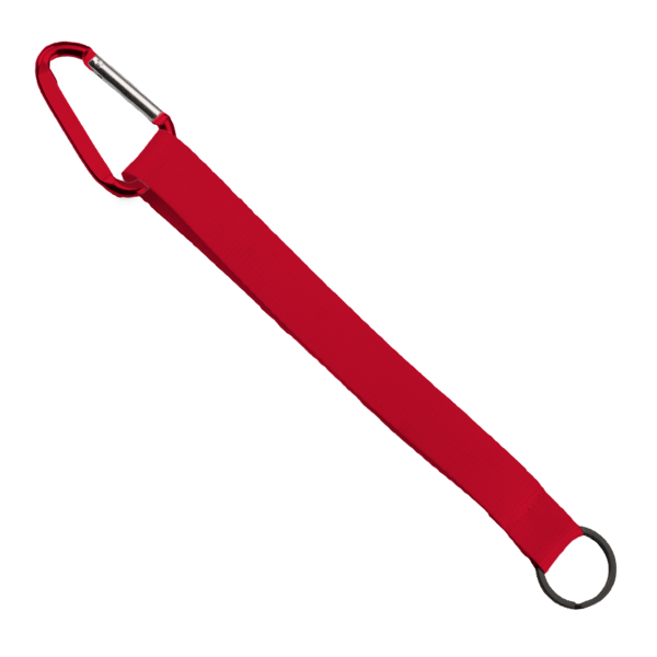 3/4" Sewn Polyester Keychain with Metal Split-Ring and Carabiner 20