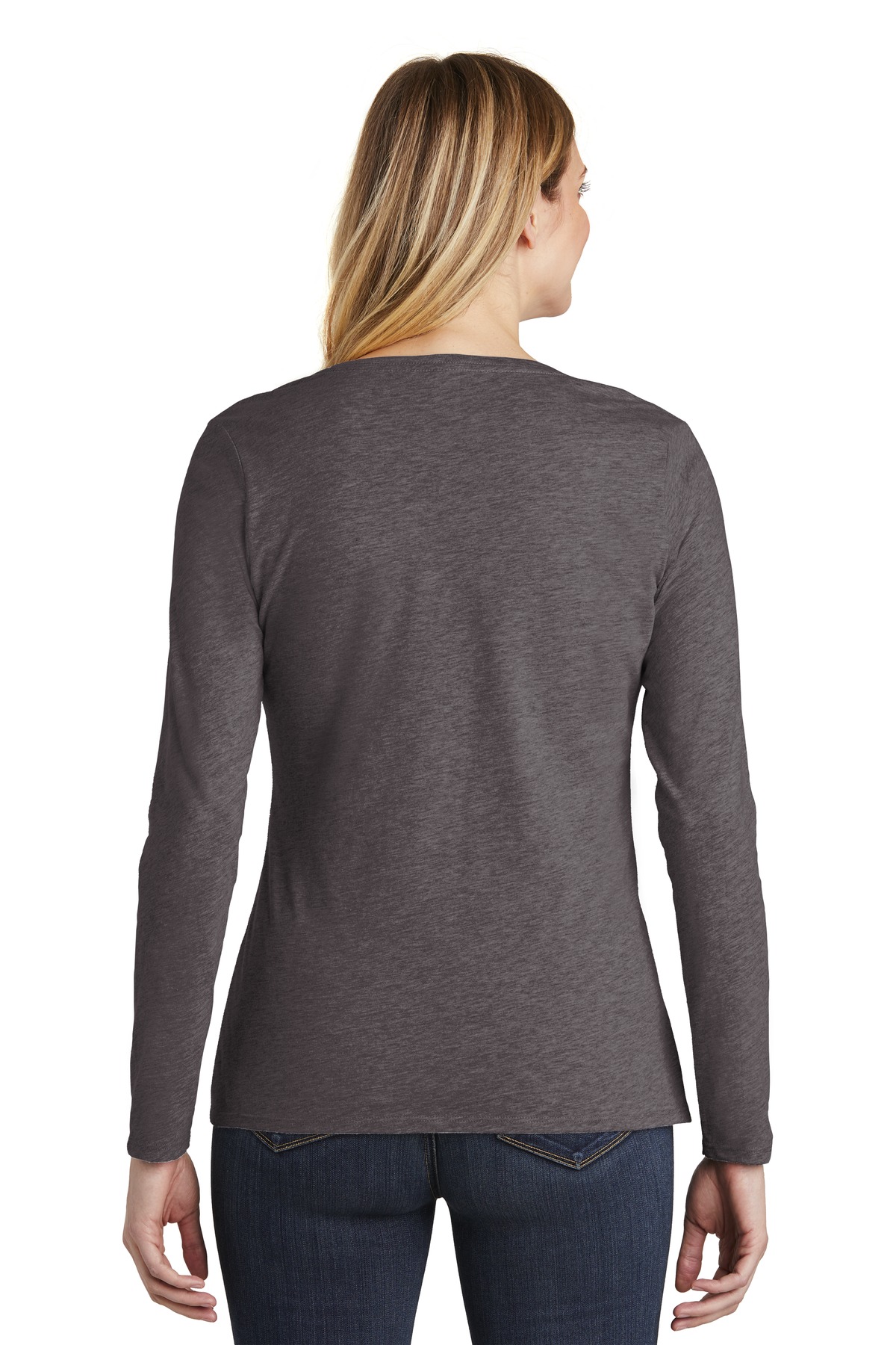 District Women's Very Important Tee Long Sleeve V-Neck. DT6201 21
