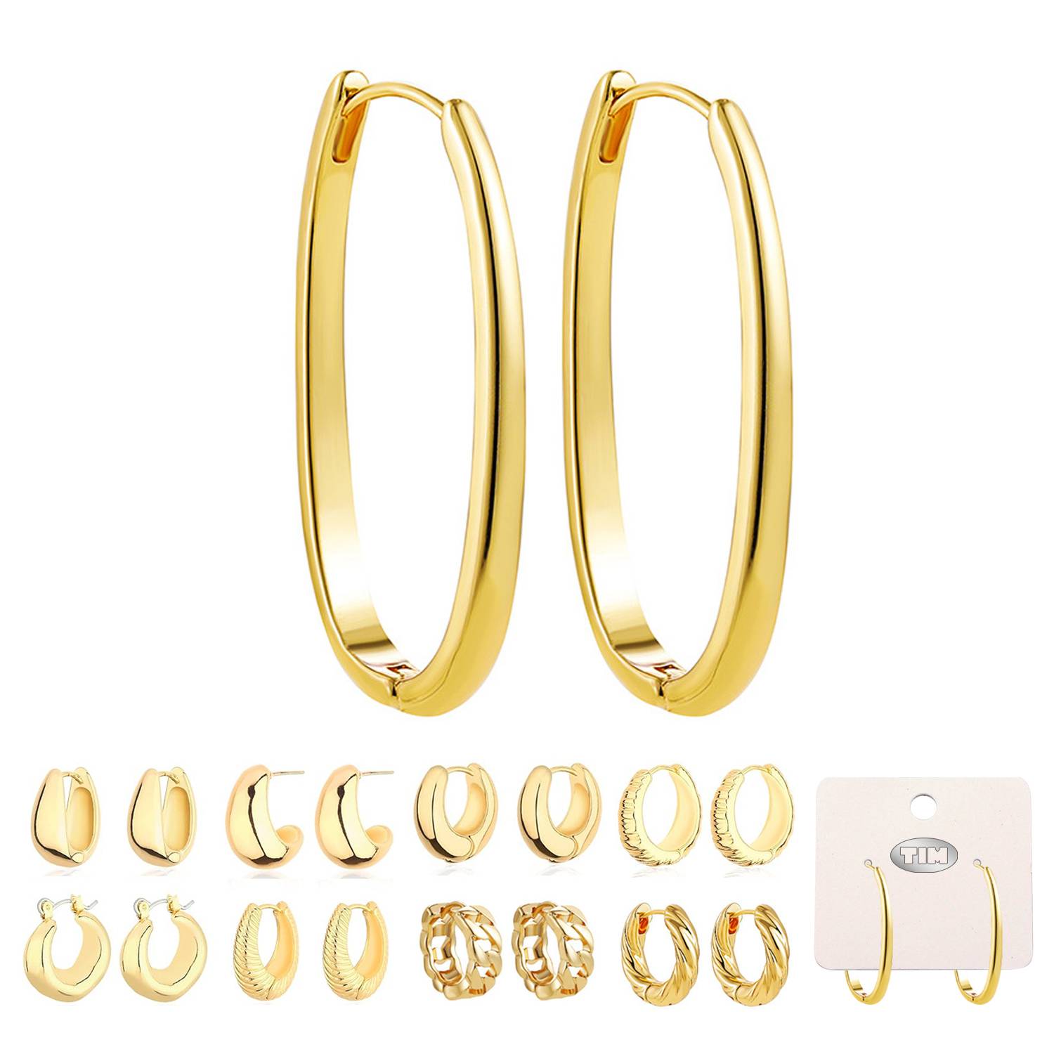 Stainless Steel Gold Hoop Women Earrings 2