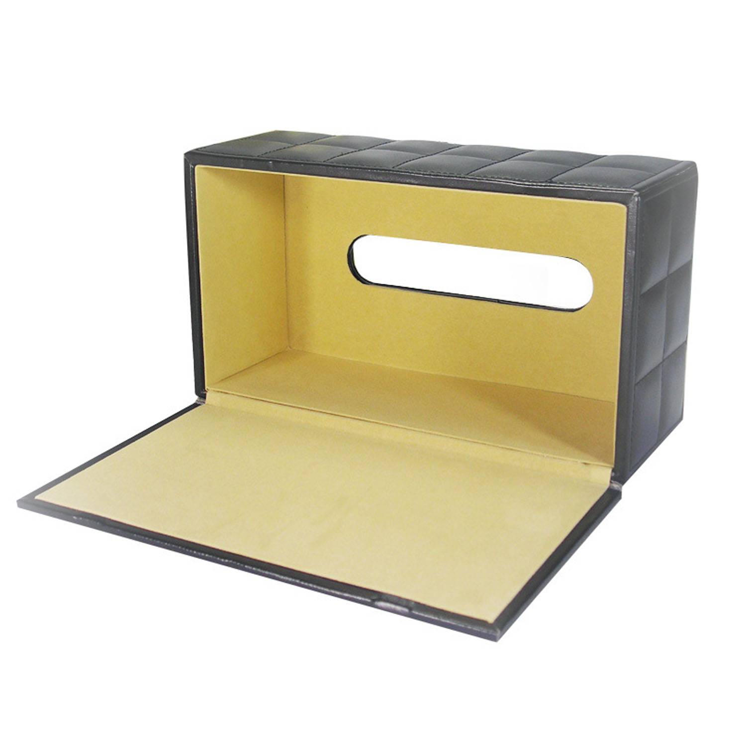 Car Plaid Pu Leather Tissue Box 4