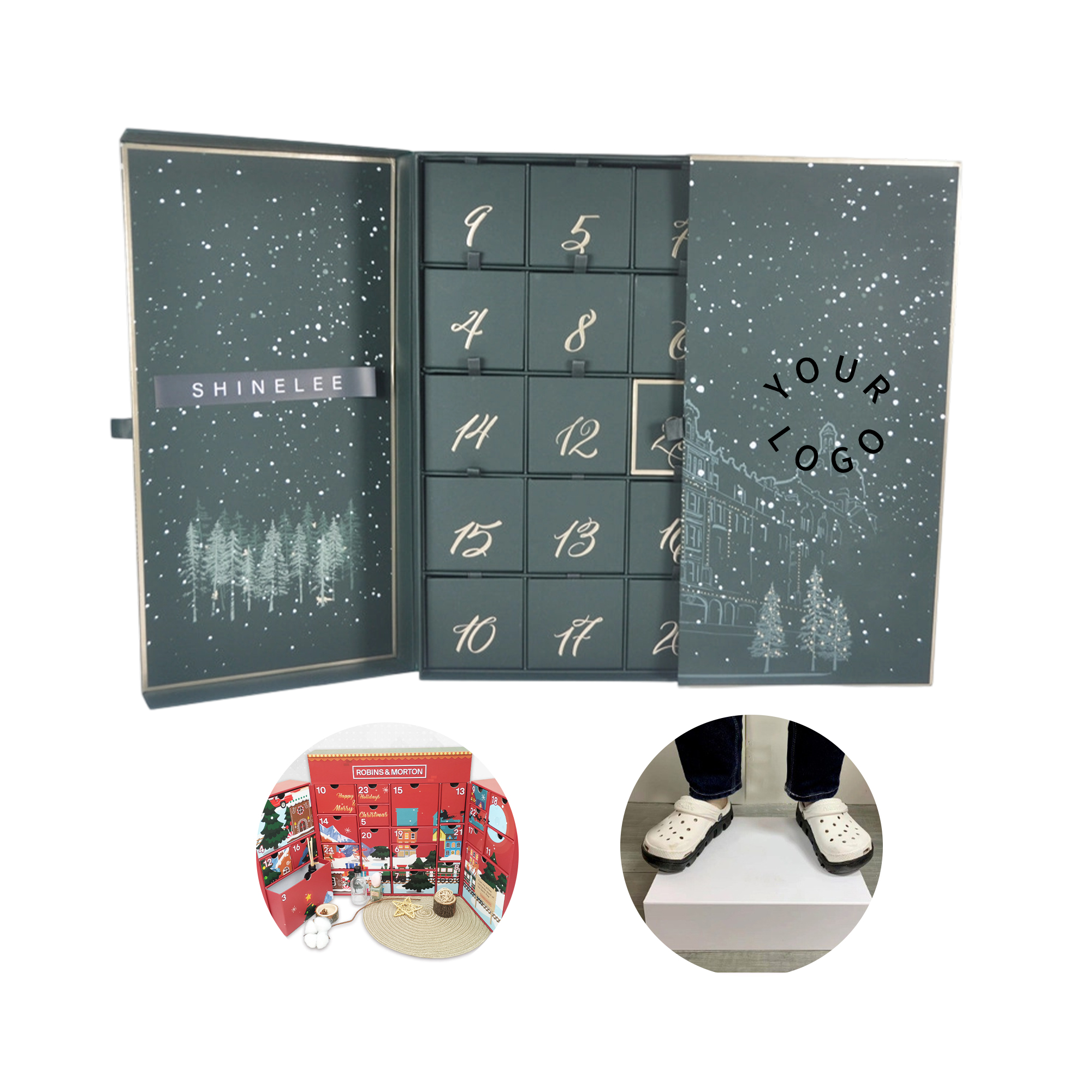 Paper Christmas Advent Calendar With Numbered Drawers 4