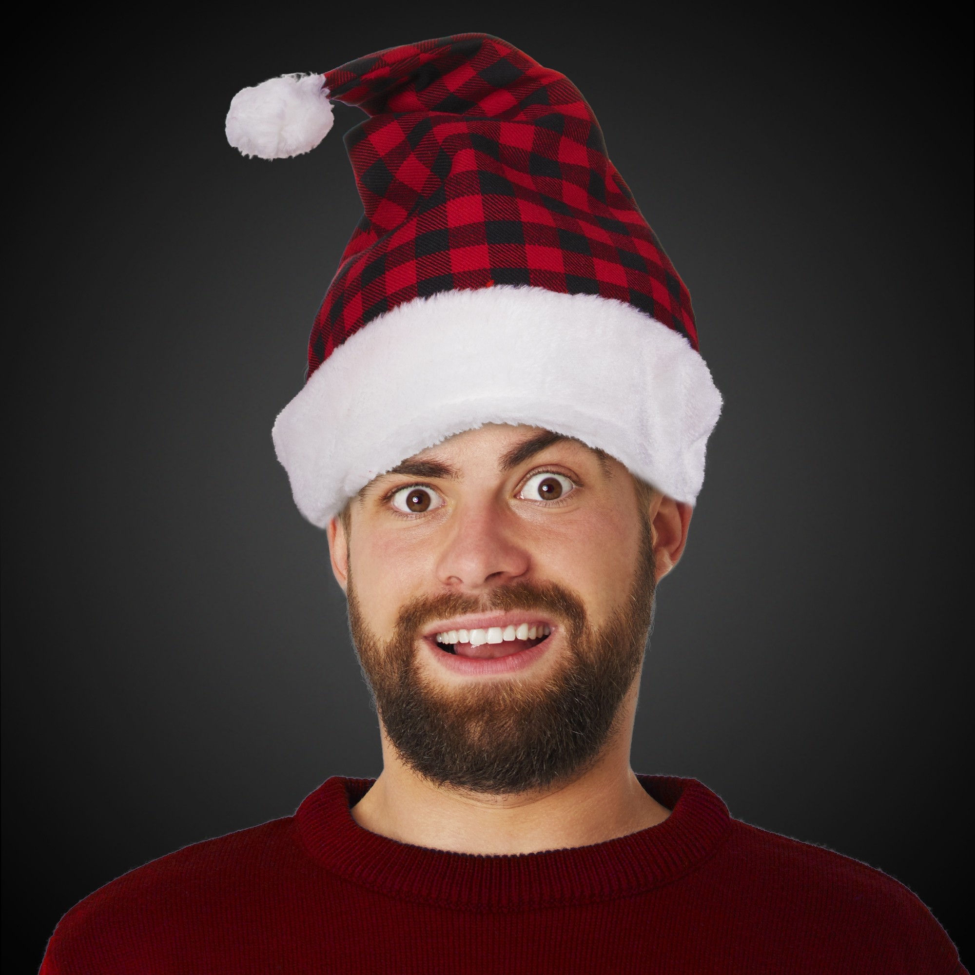 Plaid Santa Hat