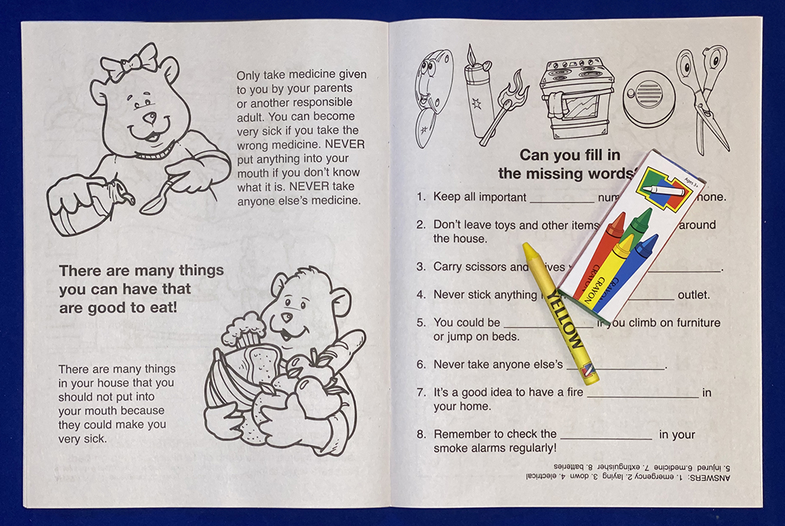 COLORING SET - Home Safety Coloring Book Fun Pack 3