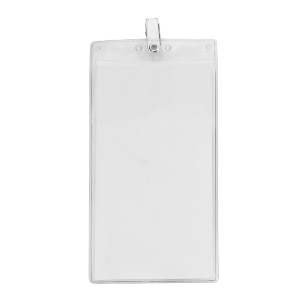 4" x 8" Blank Oversized Vertical Vinyl Pouch with Bulldog Clip 1