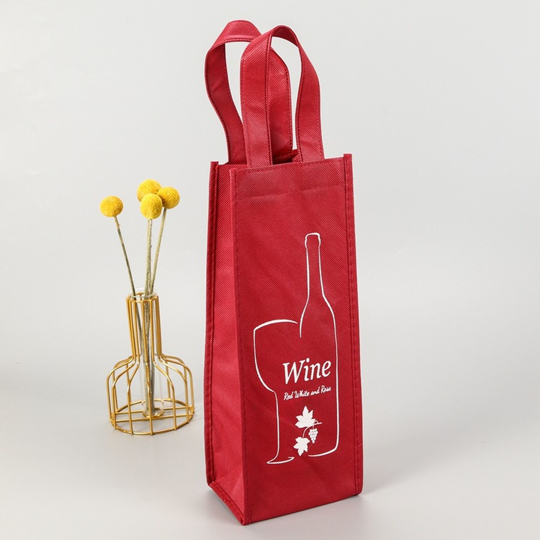 Reusable Non-Woven Wine Bag With Handles 3