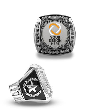 1.4"x1.4"x1.5" Custom Championship Ring Silver 1