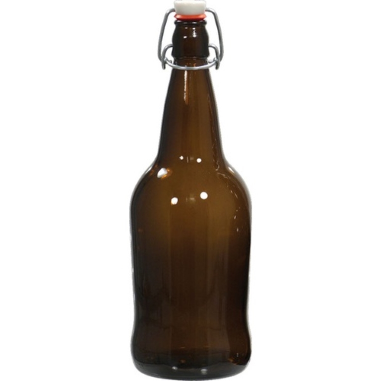32 oz Amber Flip-Top EZ Cap Bottle 1