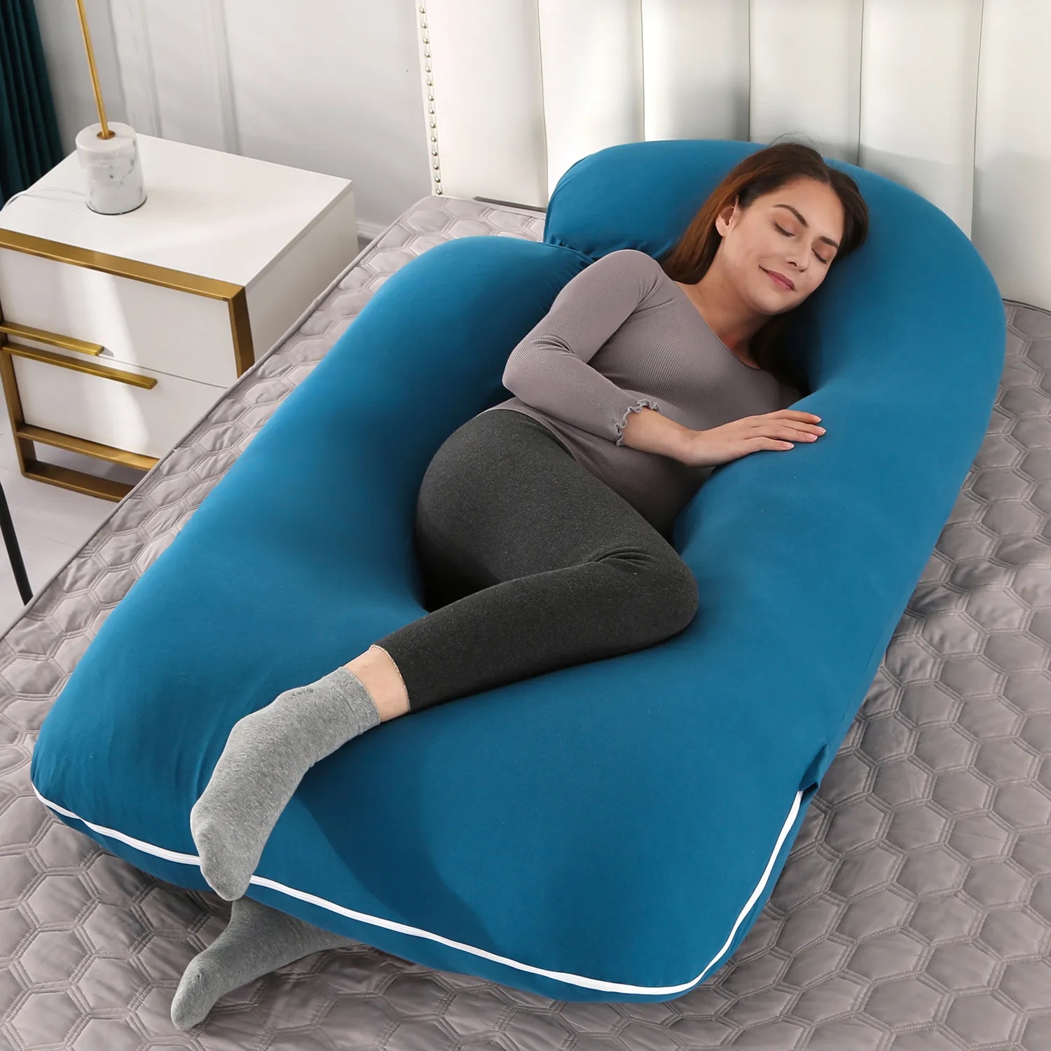 U Shaped Full Body Maternity Pillow With Removable Cover 8